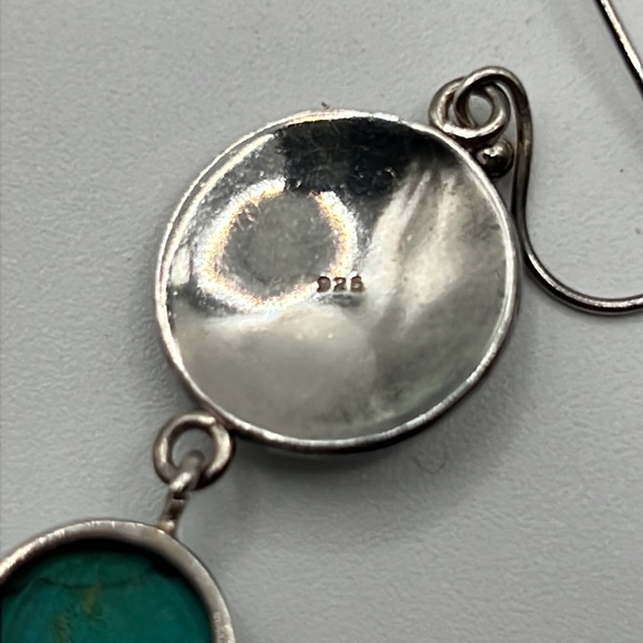 TURQUOISE AND STERLING SILVER DANGLE EARRINGS - Picture 4 of 10